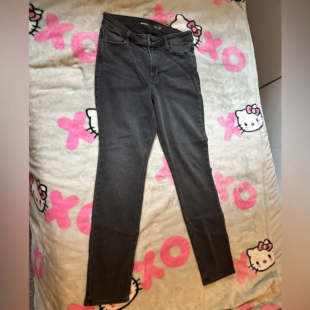Women’s Old Navy black denim high rise wow straight jeans size 4 - Picture 1 of 5